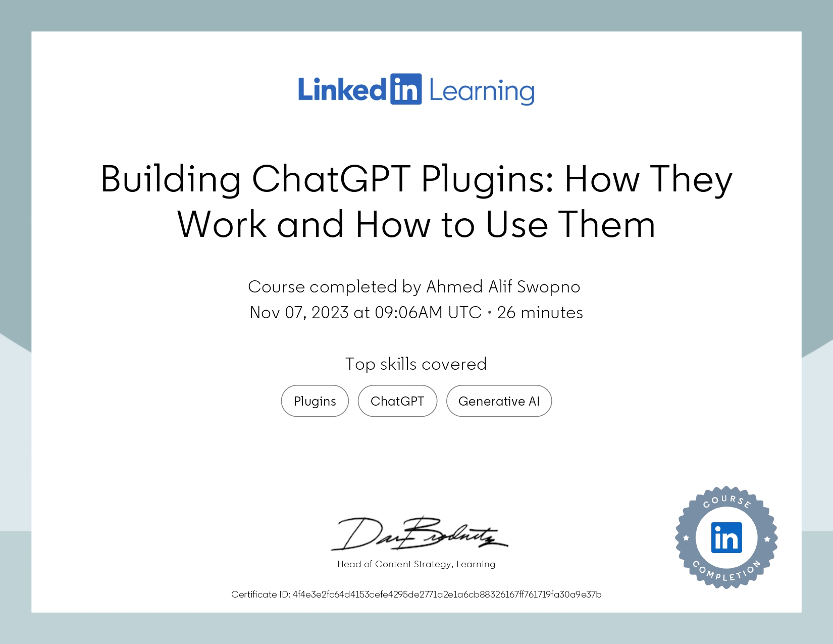 Building ChatGPT Plugins certificate